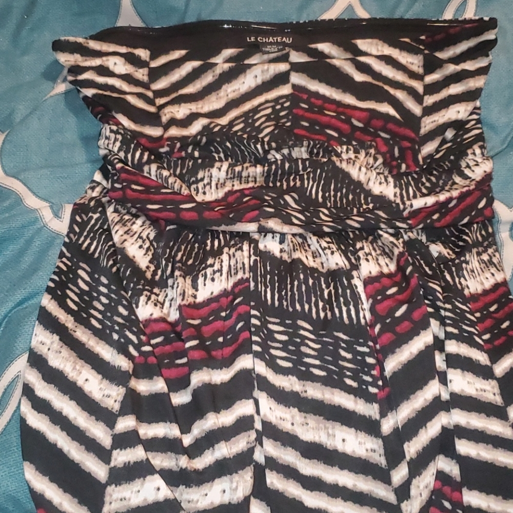 LE CHATEAU strapless maxi dress.